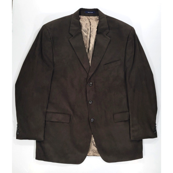 Ralph Lauren Brown Faux Suede Mens 42R Blazer Sport Coat Dillards Made in Canada - Picture 1 of 9